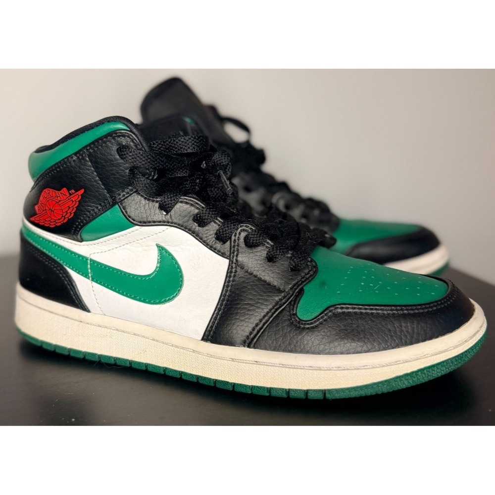 Nike Air Jordan 1 Mid Pine Green Toe 2019 Men's 7.5 EUC Sneakers 554724-067